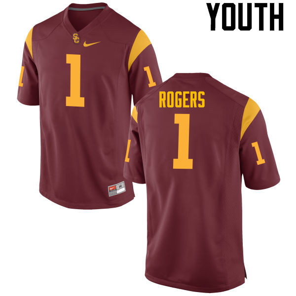 Youth #1 Darreus Rogers USC Trojans College Football Jerseys-Red - Click Image to Close